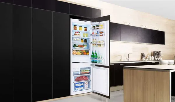 Встраиваемый холодильник на кухне