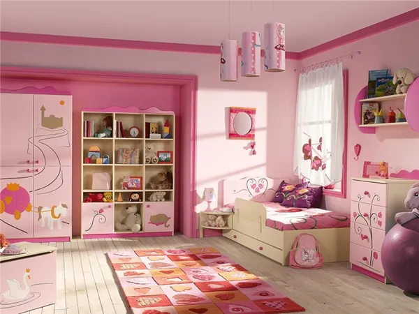 Дизайн детской комнаты для дочки. Как украсить комнату для девочки. 3
