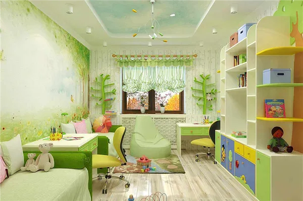 идея яркого стиля детской комнаты