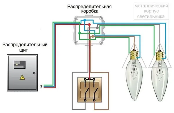 podklyucheподключение двойного выключателя на две лампочкиnie-dvoynogo-vyklyuchatelya-na-dve-lampochki