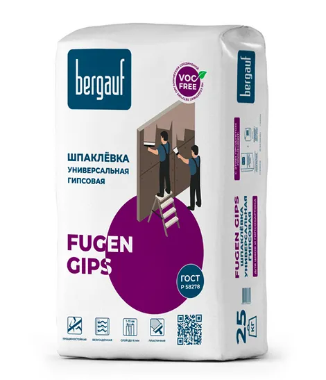 Шпаклёвка гипсовая финишная Bergauf Fugen Gips, 25 кг