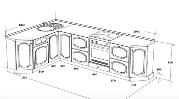 Стандарты размеров для кухонных шкафов и их основные параметры. Какая стандартная глубина верхних шкафов на кухне. 3