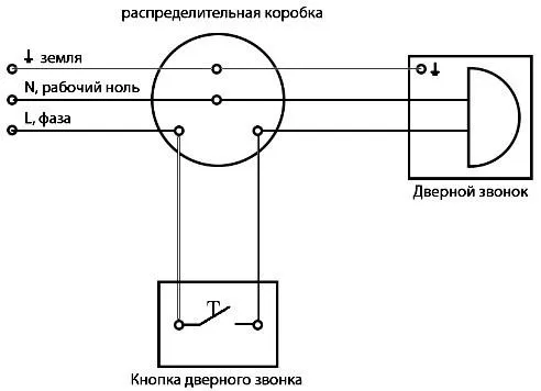 Схема подключения дверного звонка