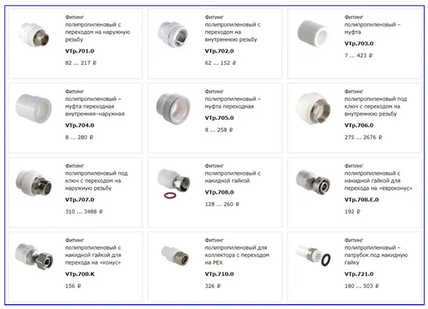 Фитинги Valtec и их стоимость.