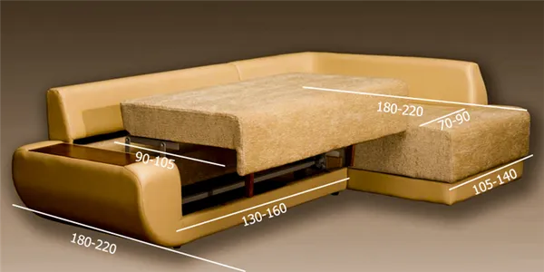 Размеры углового дивана. Размеры угловых диванов для гостиной какие бывают. 6