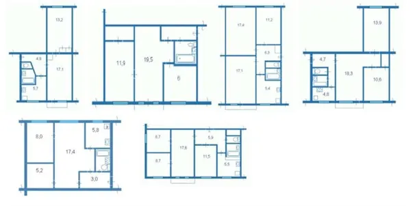 Хрущевка комнатная планировка: 2 комнатные и 3 комнатные квартиры