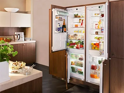 Полностью встраиваемый холодильник side-by-side