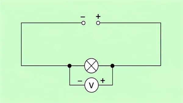 Электрическая схема с вольтметром