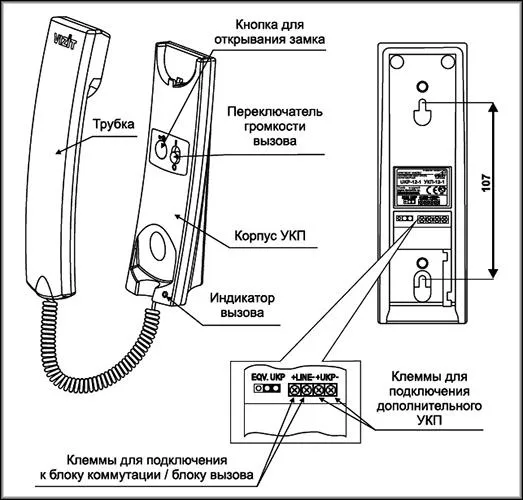 Механическая часть трубки домофона