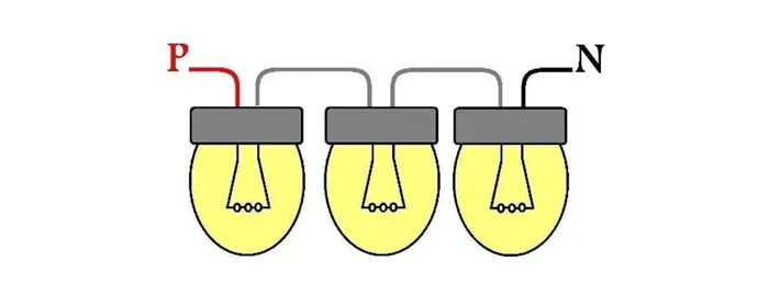 Последовательное подключение светодиодной лампы.