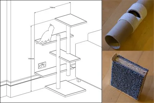 Комплекс для кошек своими руками с чертежами и фото