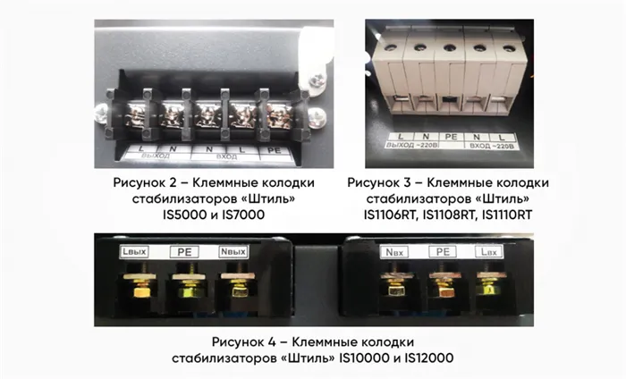 Клеммные колодки стабилизаторов Штиль картинка