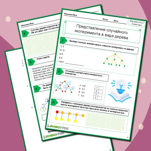 Рабочий лист Тема: Представление случайного эксперимента в виде дерева