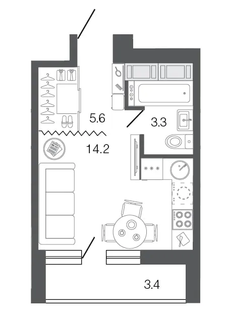 планировки квартиры 18 кв м