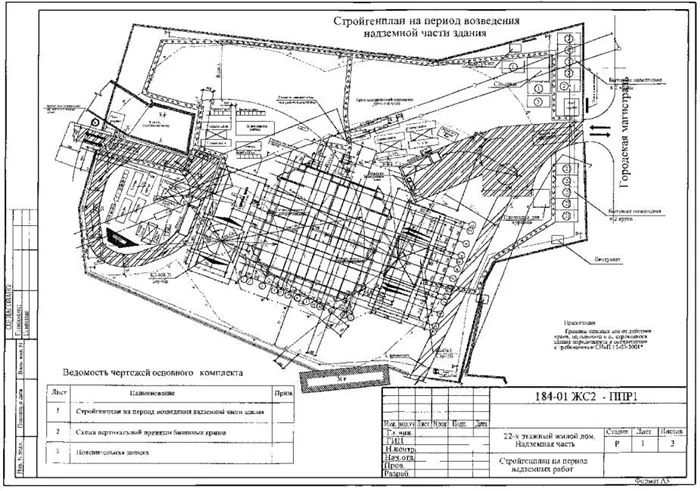 Строительный генеральный план на период надземных работ