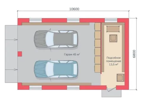 Часть проекта гаража на две машины