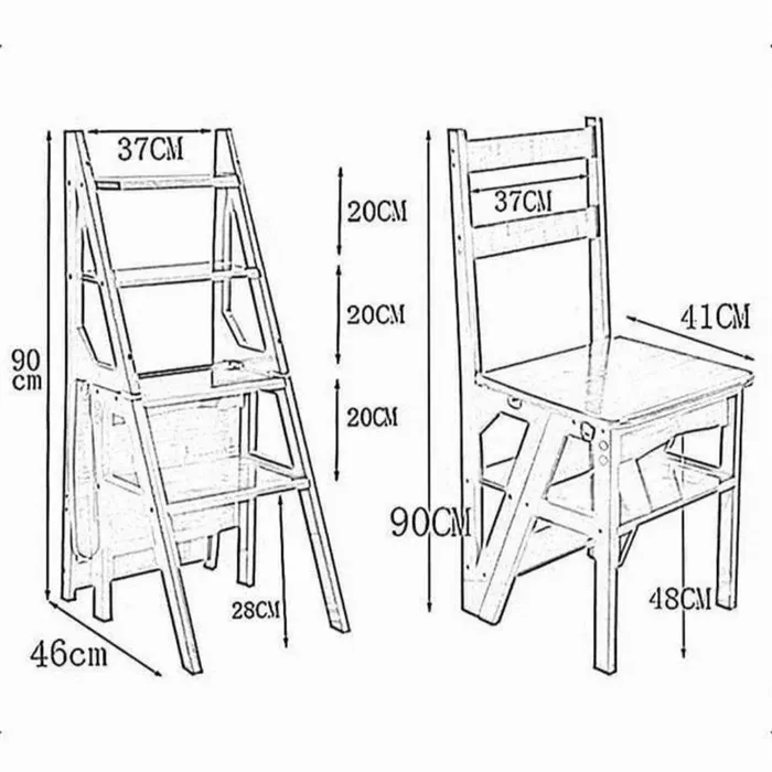 Деревянная стул-стремянка-трансформер: 15 super моделей
