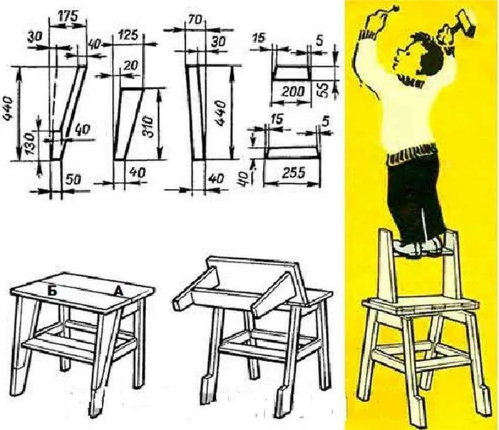 Деревянная стул-стремянка-трансформер: 15 super моделей