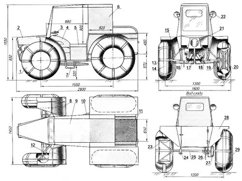 Вездеход из мотоблока своими руками - чертежи